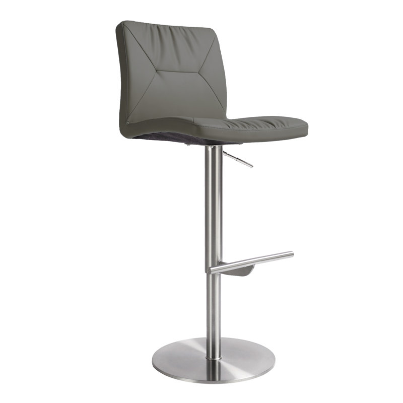 Upholstered Counter Stool with Metal Frame, Dark Grey