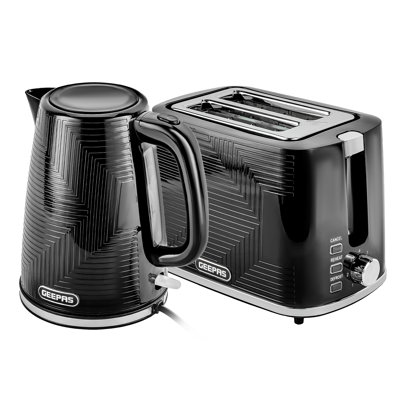 Geepas 1.7L 3KW Cordless Electric Kettle, 900W 2 Slice Bread Toaster Combo 