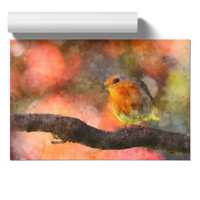 Robin Bird Painting - Frameless Print