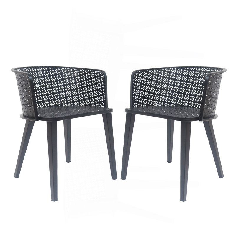 Milan Outdoor Dining Chair(Set Of 2), Black