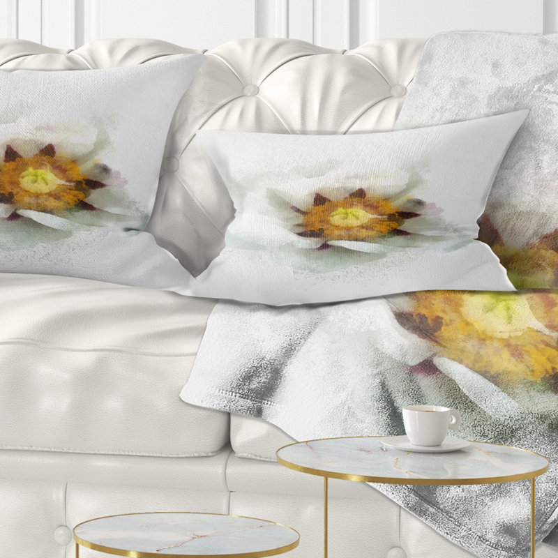Coussin lombaire en aquarelle de fleurs floral