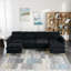 Canapé modulaire convertible en L 110,6 po avec repose-pieds mobile pour salon-1771453828