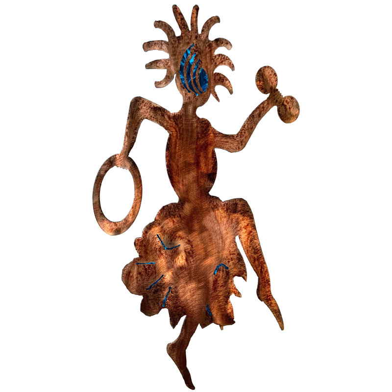 Meyerdirk Art Southwest Desert Dancer, art mural - feuille bleue, H 21 po x l 11 po x P 0,25 po, Bleu