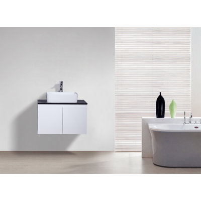 Sonlin 30-inch W x 19-inch D 2-Door Bathroom Vanity with Single Sink and Porcelain Countertop