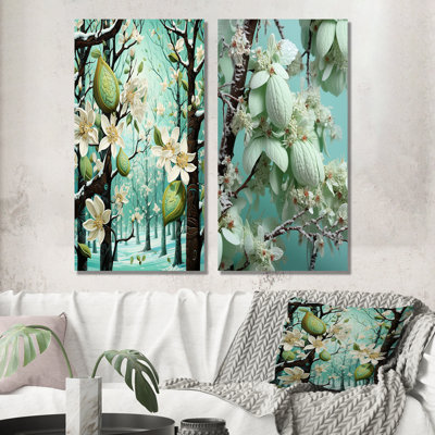 Cacao givré fantaisie menthe verte - ensemble de 2 décorations murales en métal cacao