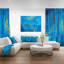 « abstract blue », mélange abstrait de peinture à l’acrylique, impression sur toile tendue-18297597