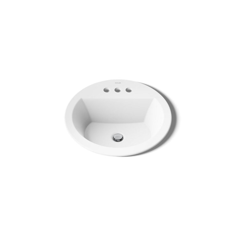 Bryant Ceramic Circular Drop-In Bathroom Sink with Overflow
