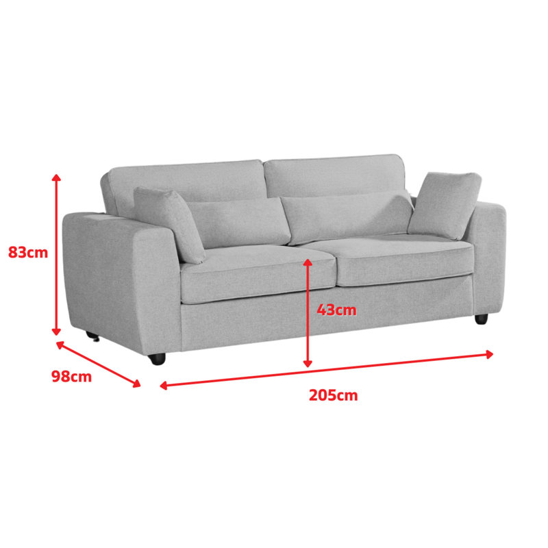 Chenille Sofa, Beige, 3