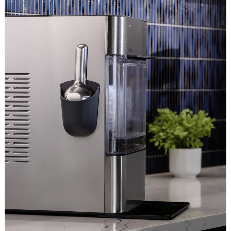 GE-Profile-Opal-2-0-Ultra-Nugget-Ice-Maker-with-Scale-Inhibiting-Filter-XPIO23SWBB, Stainless Steel