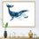 Baleine bleue sur fond blanc VI - peinture sur toile