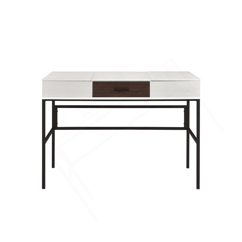 Bureau d'écriture à finition noire naturelle Verster avec USB, Naturel