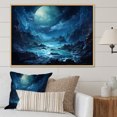 Planet Neptune Deep Blue I - Neptune Canvas Wall Art