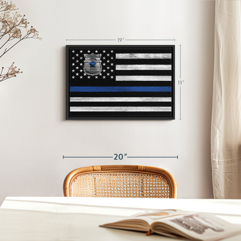 Our America «Police Blue Line USA Flag», H 13 po x l 19 po