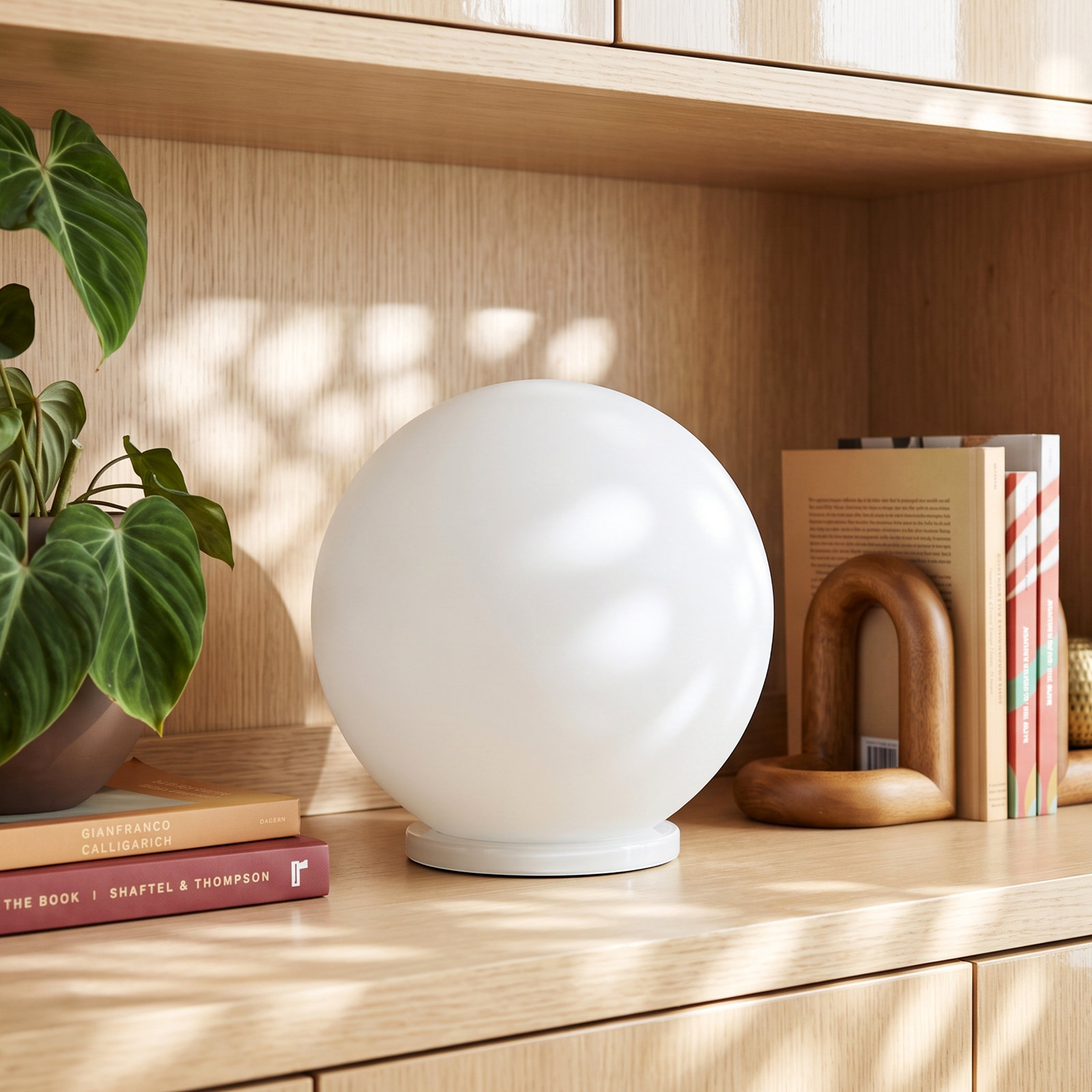 Mia Globe Lamp, 8.25" H x 7.87" W x 7.87" D, White