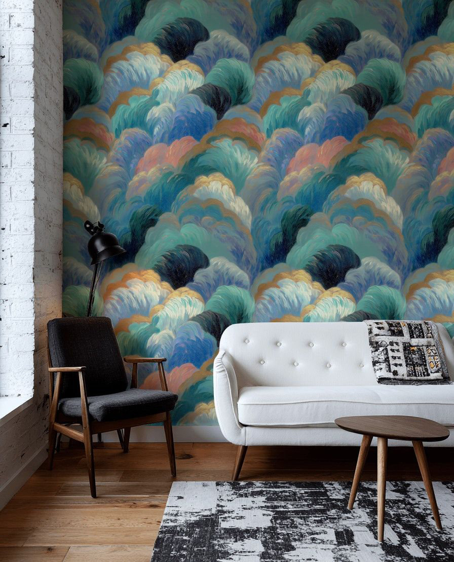Lark Manor™ Abstract Wave Texture Wallpaper Blue Peel And Stick ...