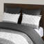 Ensemble d'édredon 3 pièces en chenille grise - coton double / grand rembourré, moderne, chic, revers uni, 2 taies décoratives, texture douce-130622600-130622601