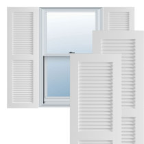 Pinecroft 15 in. x 51 in. Louvered Shutters Pair Unfinished SHL51