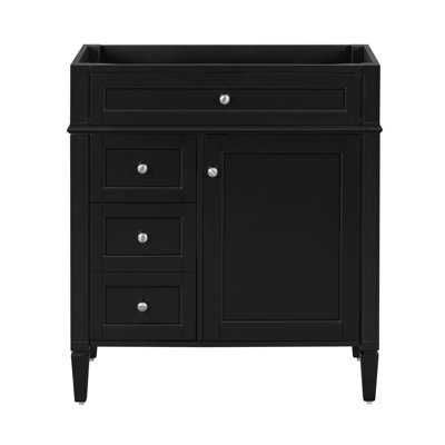 30'' Bathroom Vanity Without Top Sink, Modern Bathroom Storage Cabinet With 2 Drawers And A Tip-Out Drawer (NOT INCLUDE BASIN)