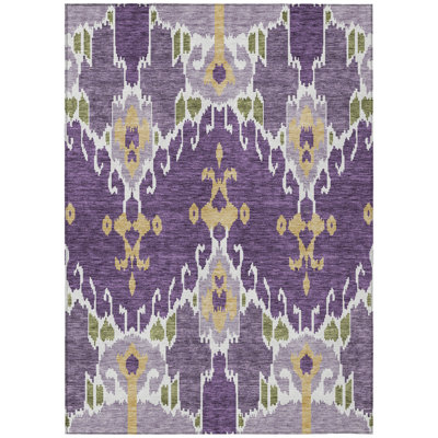 Washable Ikat Indoor / Outdoor Rug