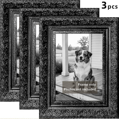 Cadre photo 3 pièces 8 "x 10" noir pour cadeaux de fête des pères