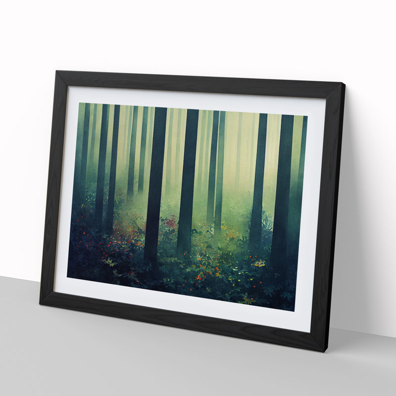 Forest Vol.2 - Single Picture Frame Print, Black Framed, 46cm H x 64cm W x 2cm D