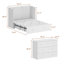 Armoire-lit, armoire-lit cubique multifonctionnel avec station de charge USB, commode murale mobile en bois massif avec tiroirs de rangement pour chambre à coucher, bureau