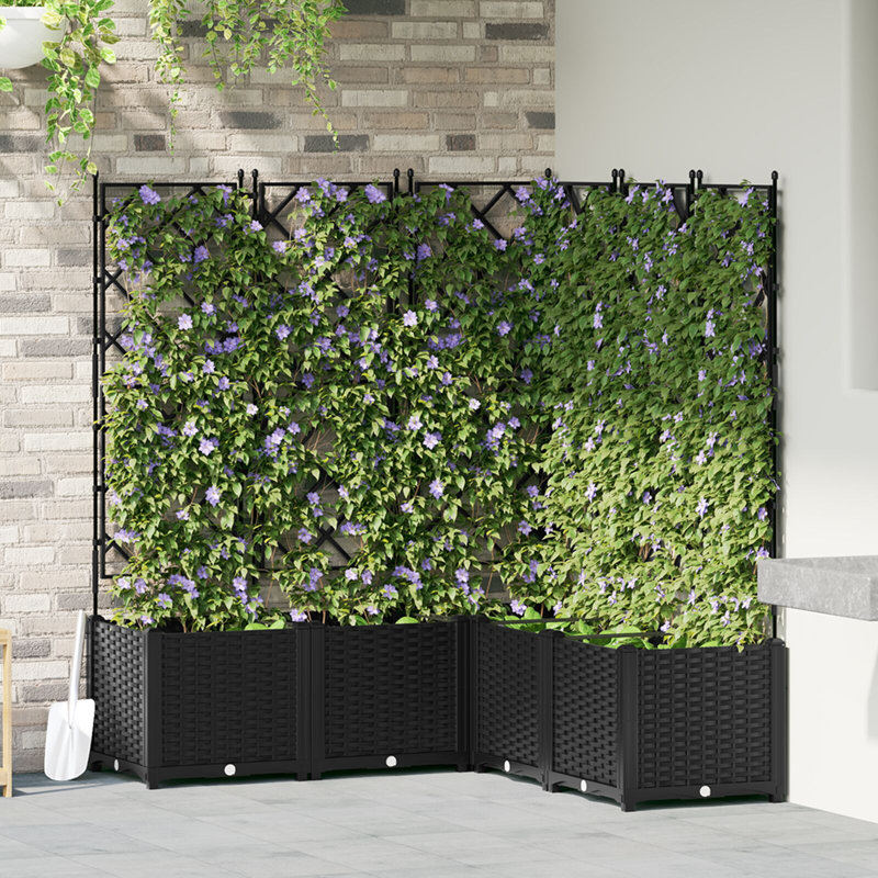 Garden Planters Poly Large Expandable Plant Stand, Black, 142cm H x 120cm W x 120cm D
