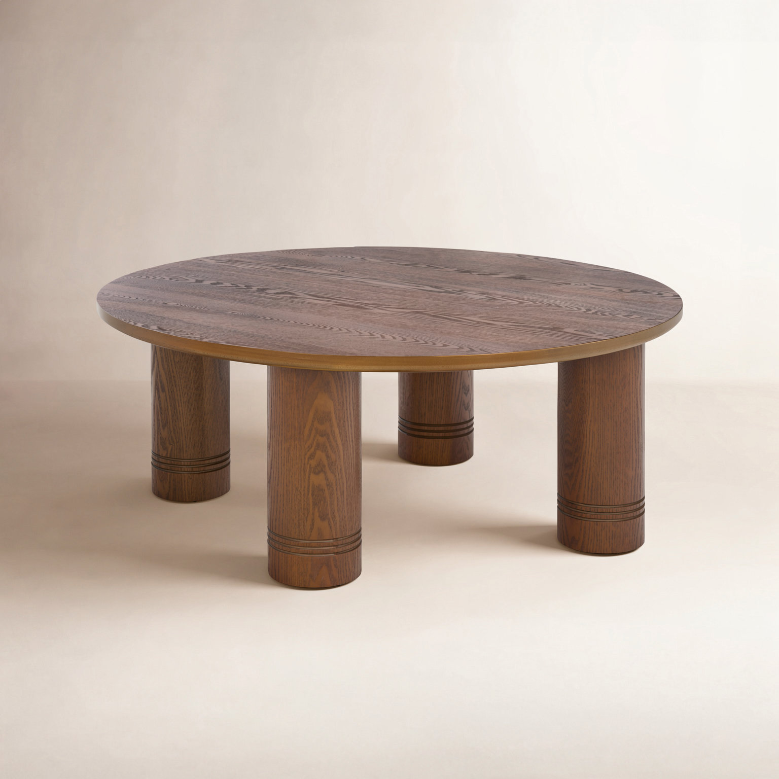 Canino Round Coffee Table, Walnut