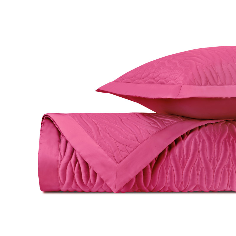 Napa Quilted Sateen Coverlet Set, Bri Pink, Twin Coverlet + 1 Euro Sham
