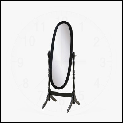 Traditional Queen Anna Style Wood Floor Cheval Mirror, Antique Reproduction for Bedroom Decor