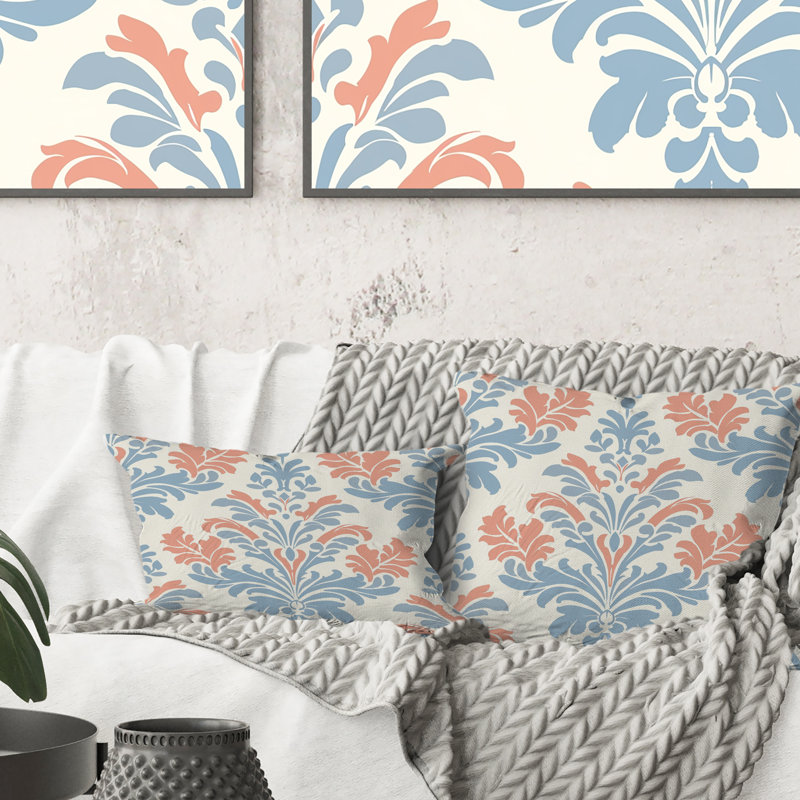 Coussin Damask, H 16 po x l 16 po, Carrée