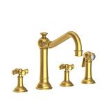Jacobean Double Handle Kitchen Faucet with Side Spray