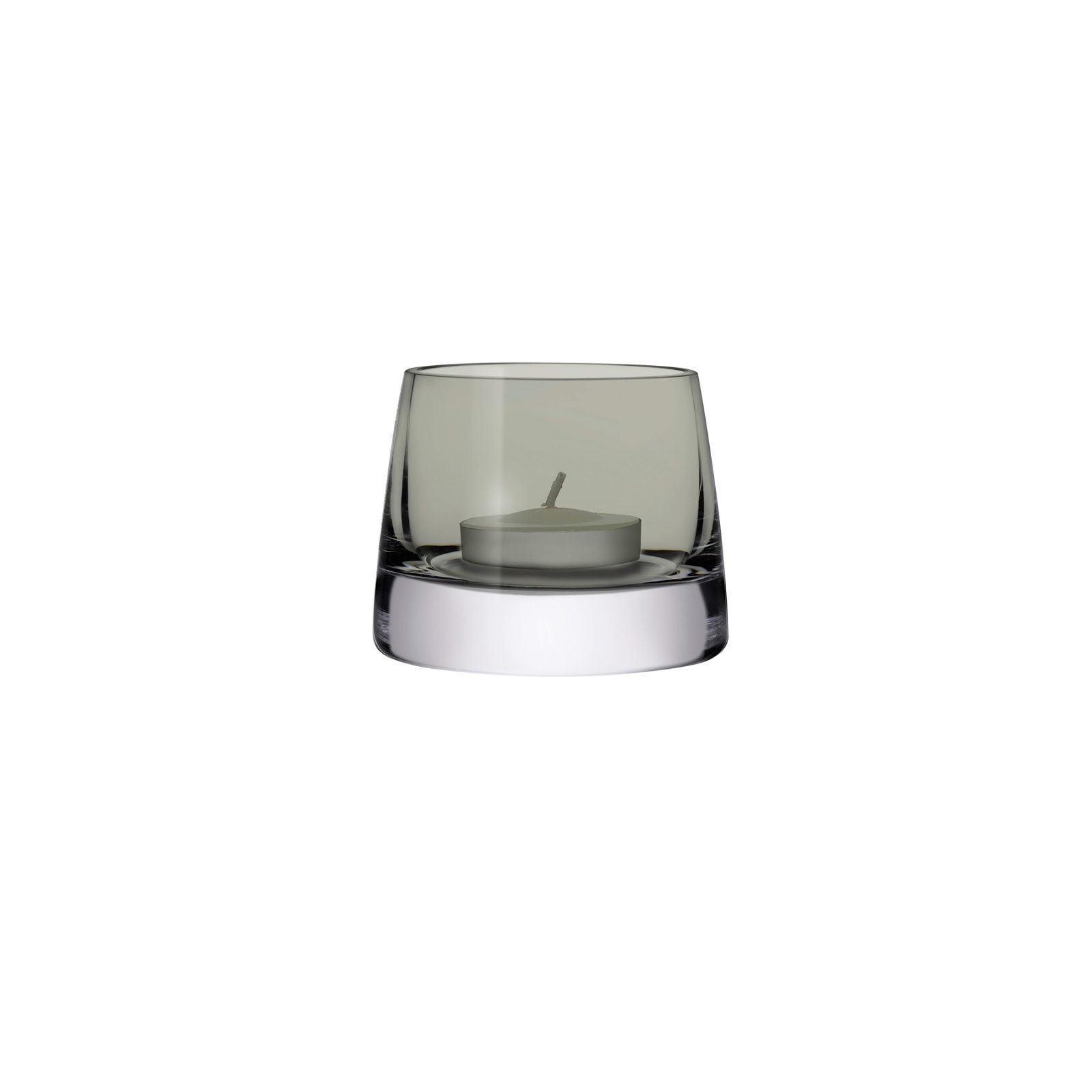 Joy Set of 2 Lead Free Crystal Votive Holder, Smoke, 3.9" H x 3.12" W x 3.12" D