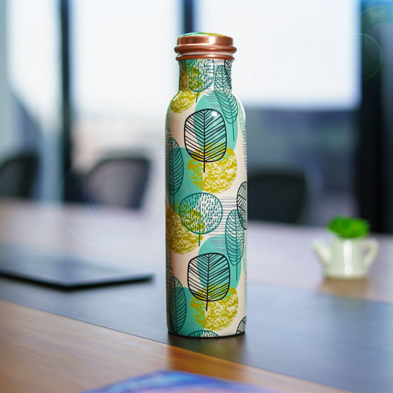Imprimé henné 34 oz. Bouteille d'eau isolée en cuivre