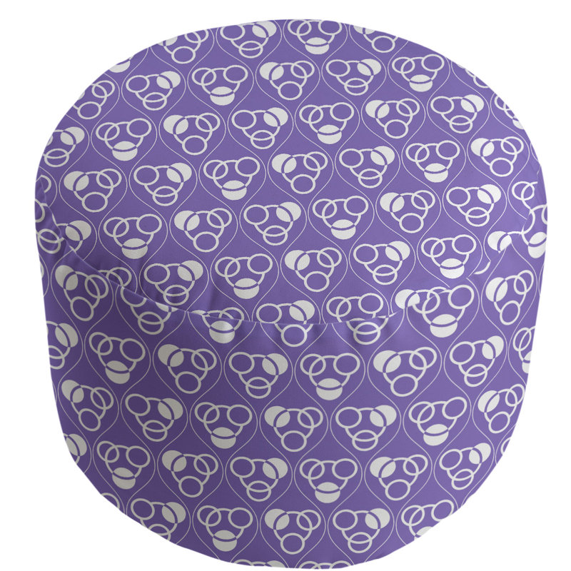 repose-pieds d’ondes à cercles classiques, Mauve / blanc