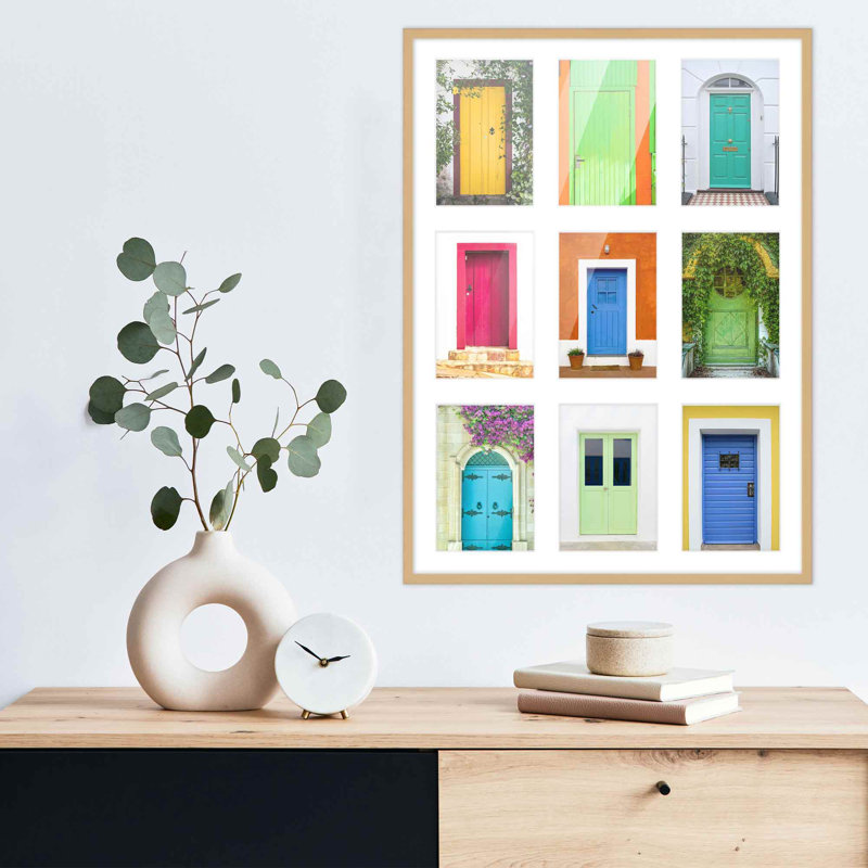 Cadre en bois, Naturel / blanc, 4 po x 6 po, 14,5 po x 20,5 po