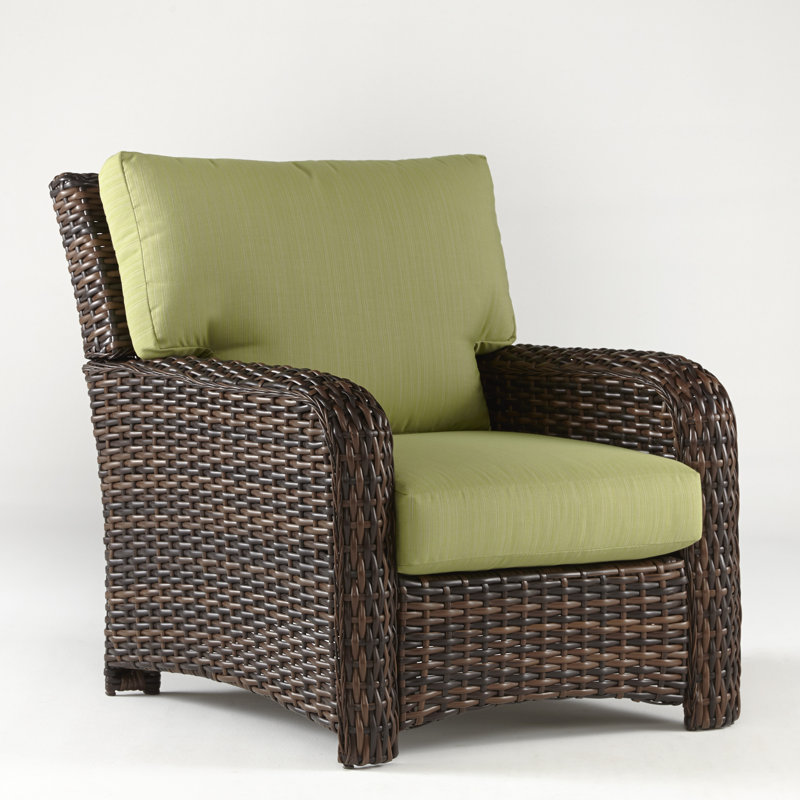 Chorio Metal Outdoor Lounge Chair , Sunbrella® Cushions Included, Canvas Crimson Sunbrella® Canvas, Espresso