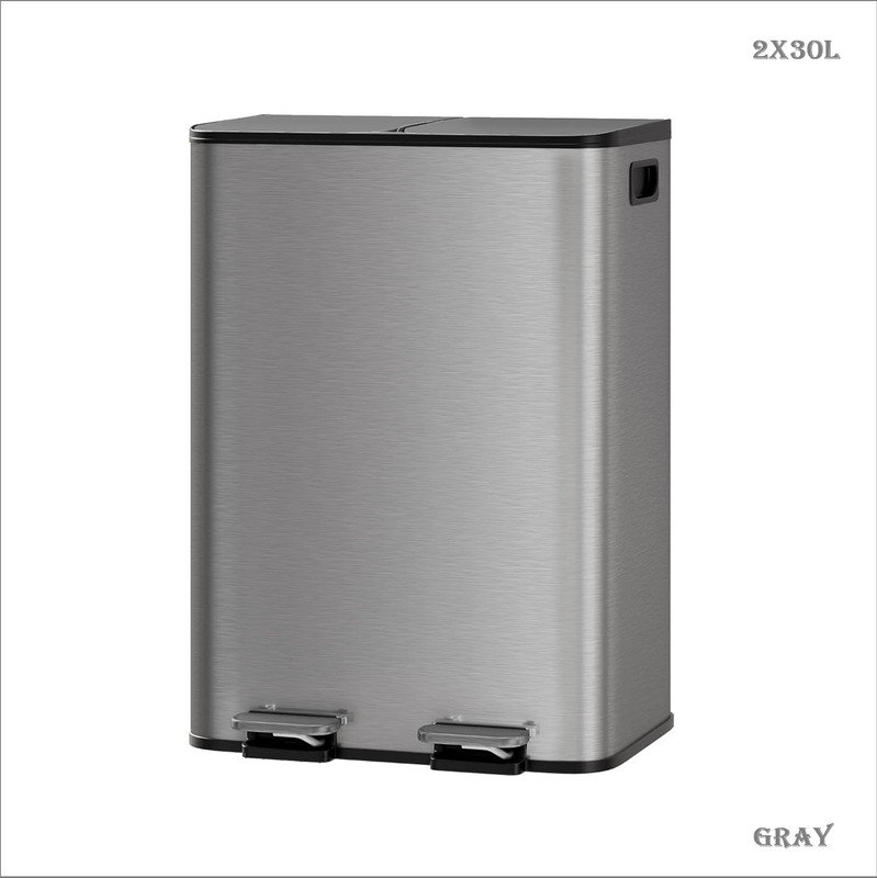 Stainless Steel Step On Kitchen Rubbish Bin, 60.6 L