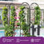 Ensemble de 4 treillis de jardin 87 po x 20 po à revêtement en métal noir avec treillis incurvé antirouille pour plantes grimpantes d'extérieur Roses, légumes, vignes, concombres