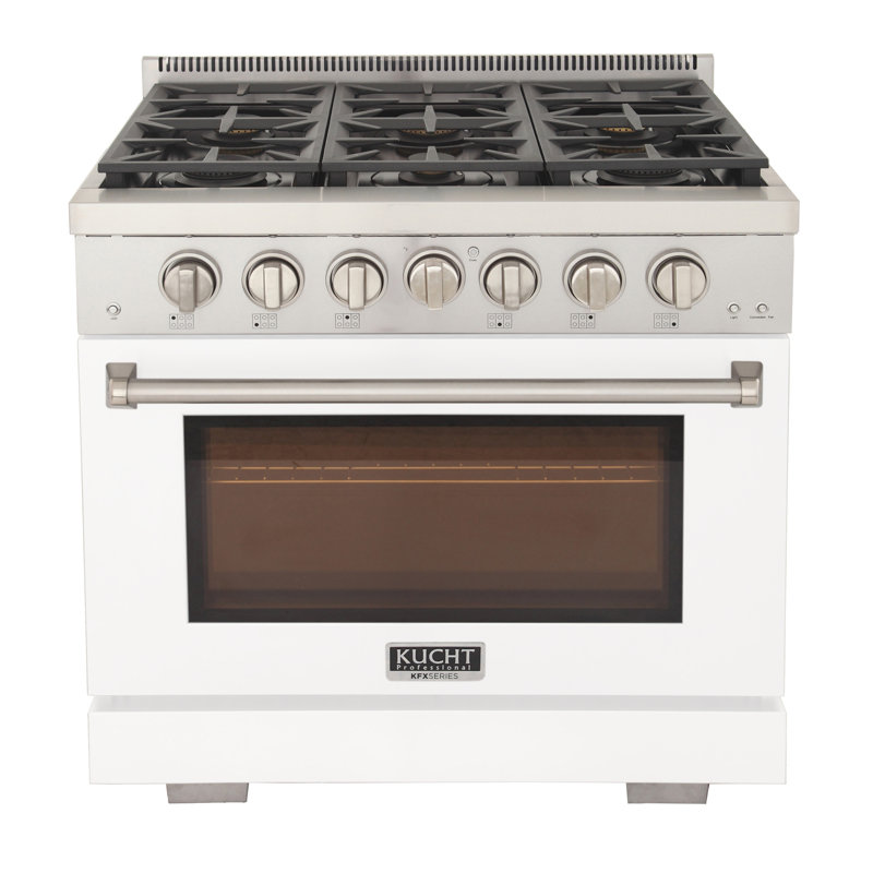 Kucht 36'' W Free Standing Range, Liquid Propane, Stainless Steel