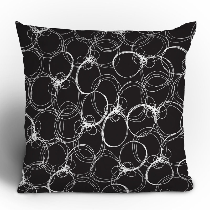 Housse de coussin carré et insert, 20 po x 20 po, Noir