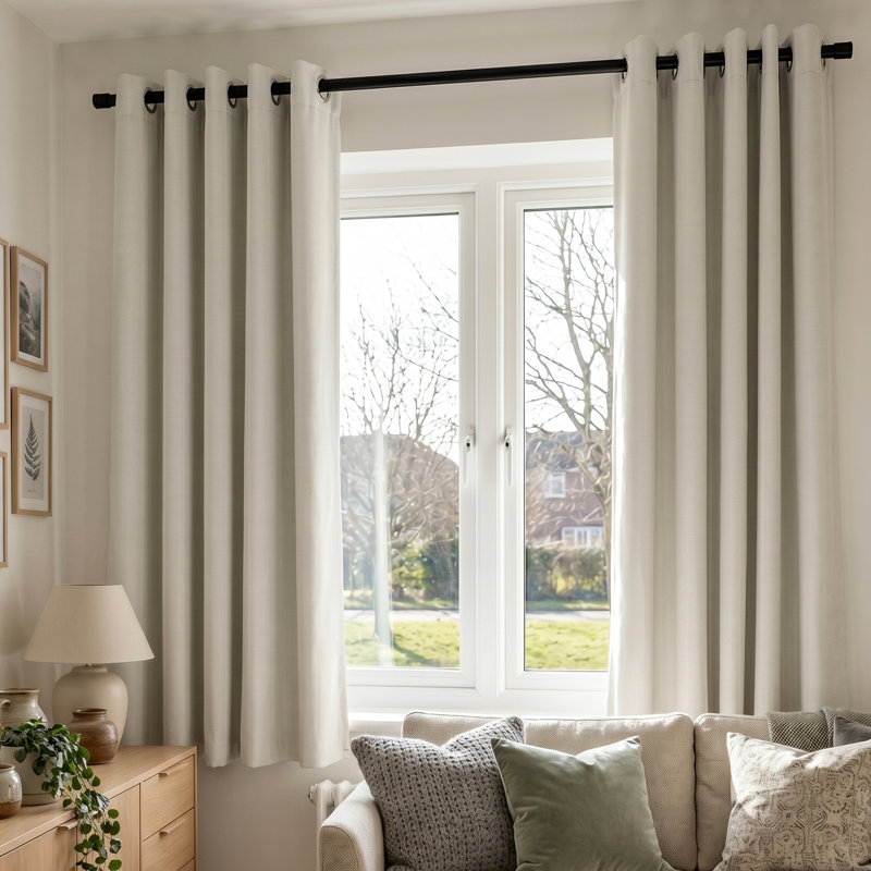 Sheer Curtain Pair, 117 cm Width x 137 cm Drop