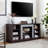 TV Media Stand With With Faux Stacked Stone Surround-767444760