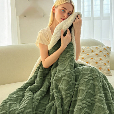 Knit Sherpa Throw Blanket, Reversible Soft Warm Throw for Couch Bed Sofa, Cozy Blanket for Bedroom Living Room, Machine Washable