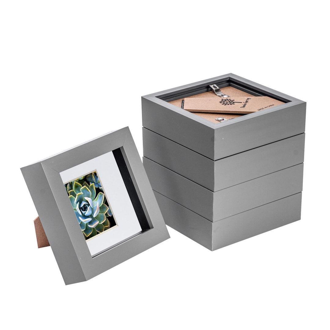 Bevelled Shadow Box Picture Frame with Mat