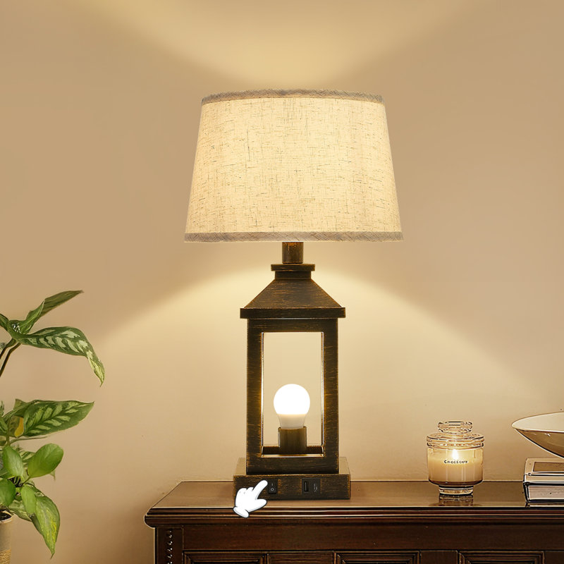 Lampe de chevet à 3 lumières à intensité variable avec 2 lumières, parfaite pour les chambres à coucher, les salons et les bureaux, y compris les ampoules