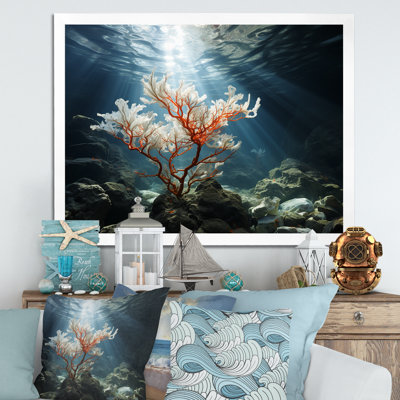 «Pink Coral Tree Under The Sea», reproduction d'art sur toile