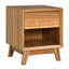 Table de chevet moderne Corrigan Studio®, table de bout de salon, table d'appoint avec tiroir et tablette, brun noyer