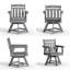 Ensemble bistro 3 pièces en PEHD pour l'extérieur | 2 chaises pivotantes + 1 table d'appoint | Résistant à toutes les saisons, nécessitant peu d'entretien et respectueux de l'environnement