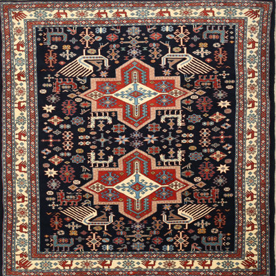 Tapis noir/brun traditionnel